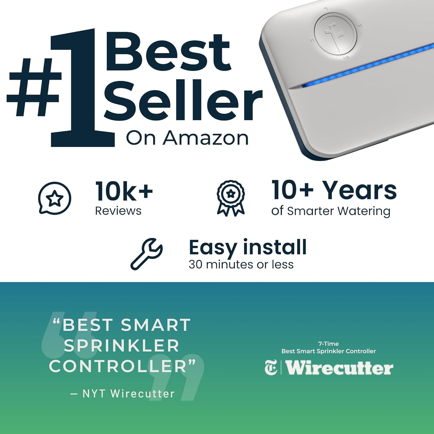 3: 8 Zone Smart Sprinkler Controller (Simple Automated Scheduling + Local Weather Intelligence. Save Water w/ Rain, Freeze & Wind Skip), App Enabled, Works w/ Alexa, Fast & Easy Install
