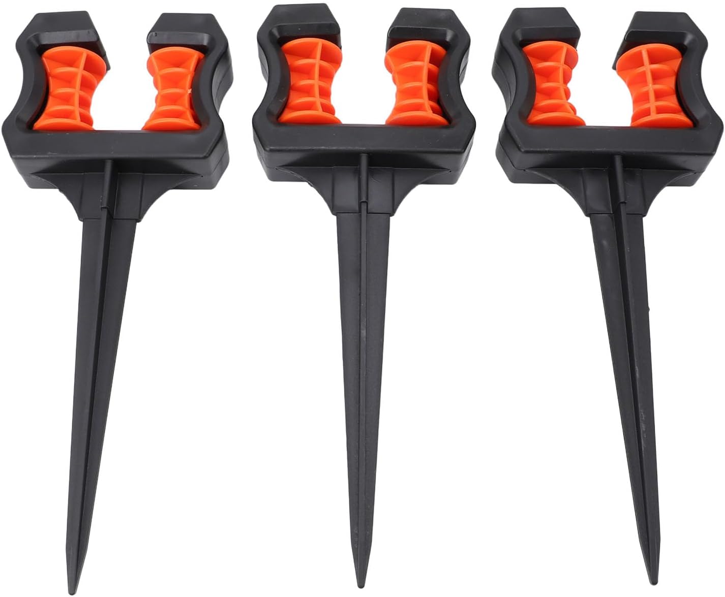Garden Hose Guide Spike, ABS Hose Holder Stake 10 Inch 3 Pack with Guard Roller, Positioning Spike for Yard Lawn Landscape Watering and Agricultural Irrigation