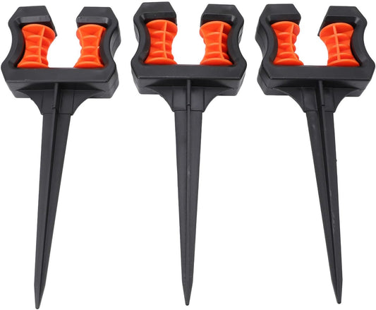 Garden Hose Guide Spike, ABS Hose Holder Stake 10 Inch 3 Pack with Guard Roller, Positioning Spike for Yard Lawn Landscape Watering and Agricultural Irrigation