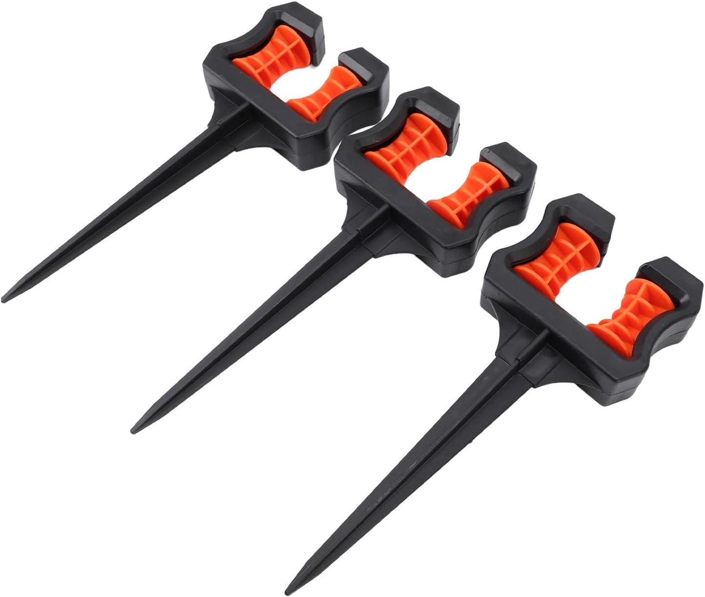 Garden Hose Guide Spike, ABS Hose Holder Stake 10 Inch 3 Pack with Guard Roller, Positioning Spike for Yard Lawn Landscape Watering and Agricultural Irrigation