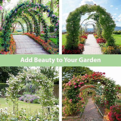 7.8ft Garden Arch, Metal Trellis for Climbing Plants Outdoor