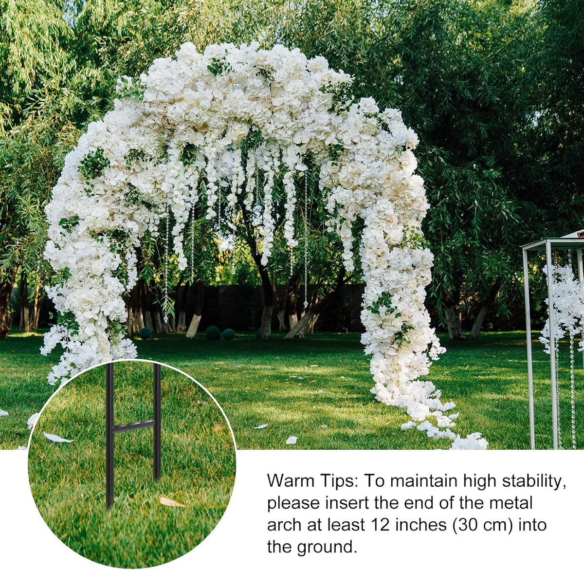 7.8ft Garden Arch, Metal Trellis for Climbing Plants Outdoor