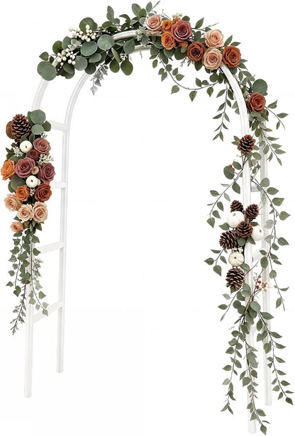 7.8ft Garden Arch, Metal Trellis for Climbing Plants Outdoor