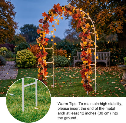 7.8ft Garden Arch, Metal Trellis for Climbing Plants Outdoor