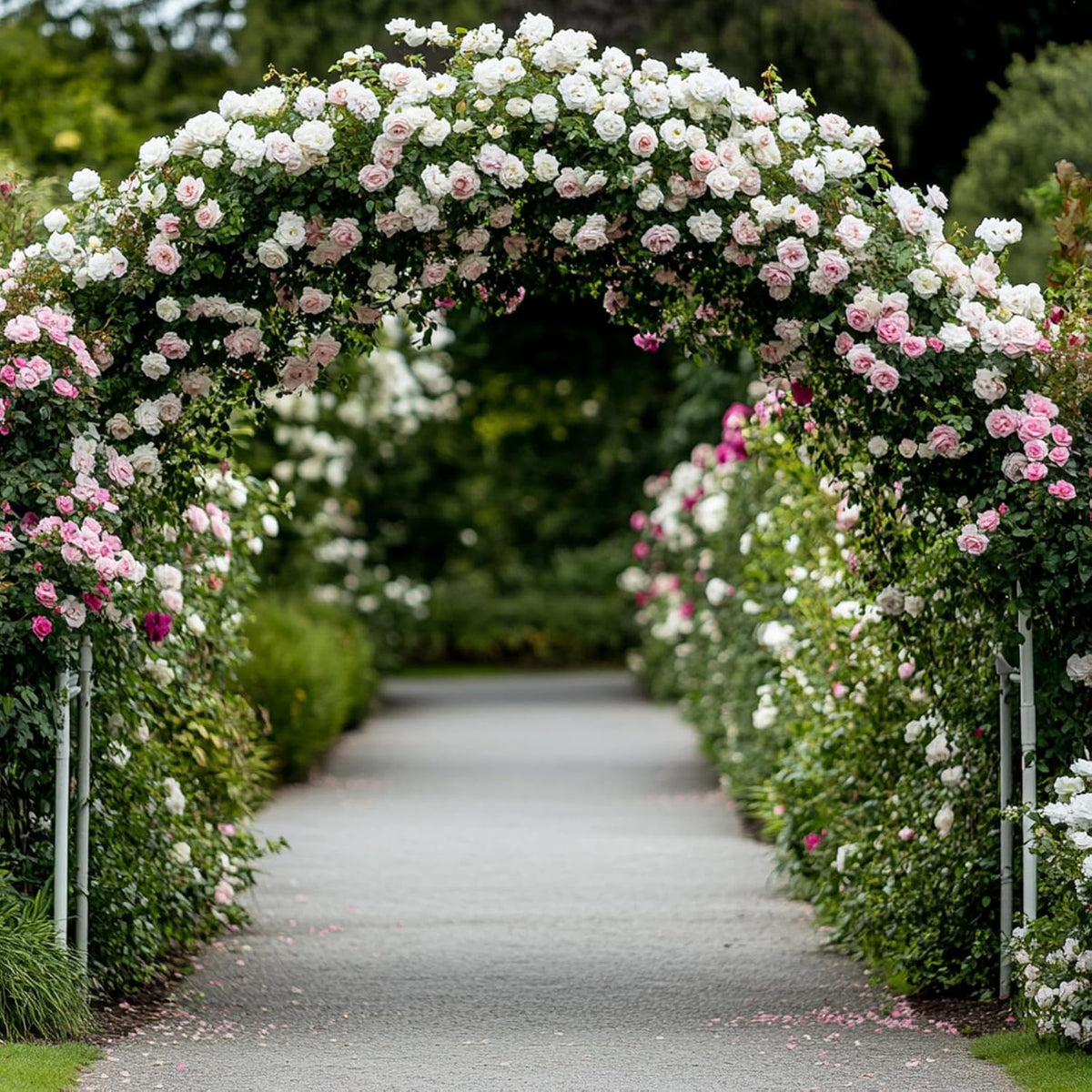 7.8ft Garden Arch, Metal Trellis for Climbing Plants Outdoor