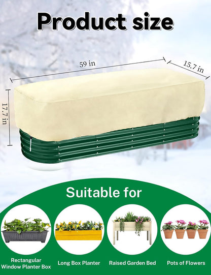 2 Pack Plant Covers Freeze Protection, Plant Frost Protection Covers, Winter Plant Covers, Plant Protection Wrap Cover, Reusable Frost Cloths for Outdoor Plant, with Drawstring (59"x17.7"x15.7")