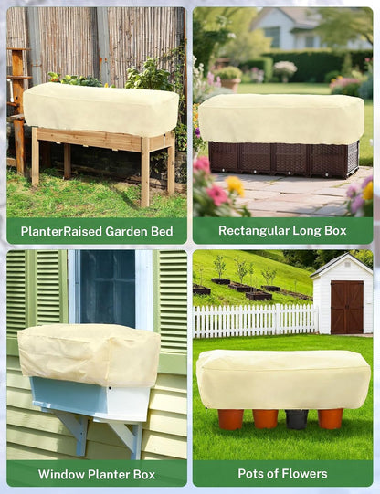 2 Pack Plant Covers Freeze Protection, Plant Frost Protection Covers, Winter Plant Covers, Plant Protection Wrap Cover, Reusable Frost Cloths for Outdoor Plant, with Drawstring (59"x17.7"x15.7")