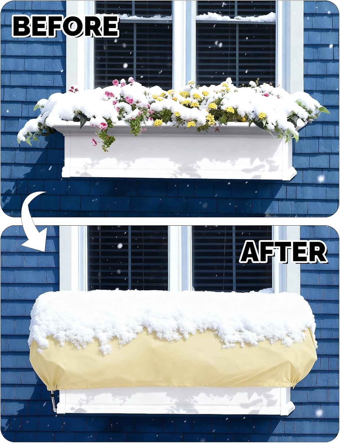 2 Pack Plant Covers Freeze Protection, Plant Frost Protection Covers, Winter Plant Covers, Plant Protection Wrap Cover, Reusable Frost Cloths for Outdoor Plant, with Drawstring (59"x17.7"x15.7")
