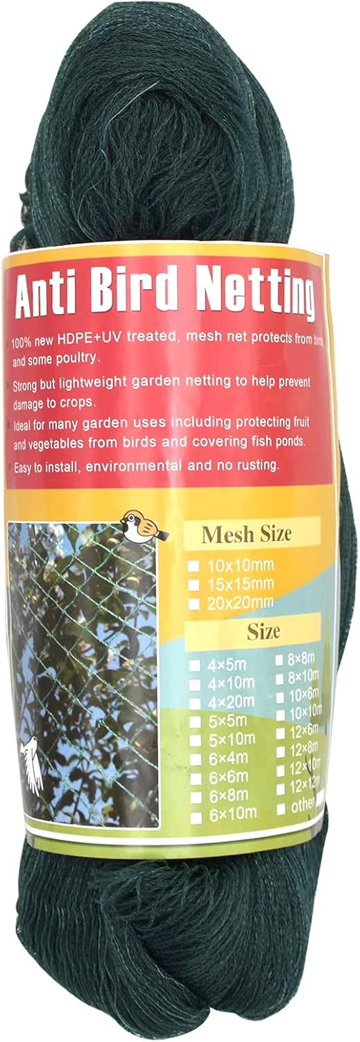 Bird Netting 20'x40' with 1" Square Mesh Bird Net Garden Netting for Chicken Coop, Aviary, Deer Fence, Chicken Netting Fruit Tree Netting
