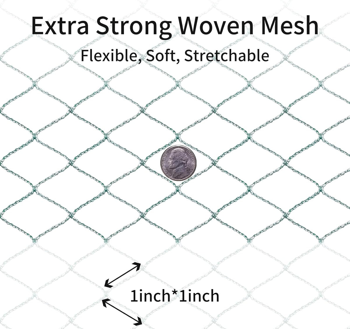 Bird Netting 20'x40' with 1" Square Mesh Bird Net Garden Netting for Chicken Coop, Aviary, Deer Fence, Chicken Netting Fruit Tree Netting