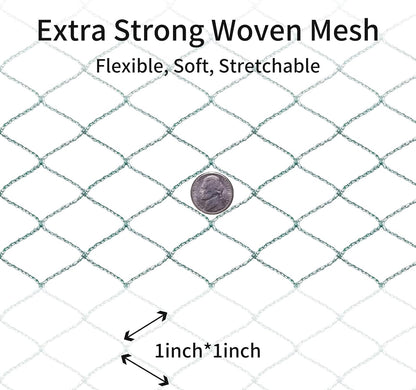 Bird Netting 20'x40' with 1" Square Mesh Bird Net Garden Netting for Chicken Coop, Aviary, Deer Fence, Chicken Netting Fruit Tree Netting