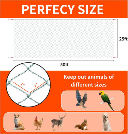 Bird Netting 20'x40' with 1" Square Mesh Bird Net Garden Netting for Chicken Coop, Aviary, Deer Fence, Chicken Netting Fruit Tree Netting