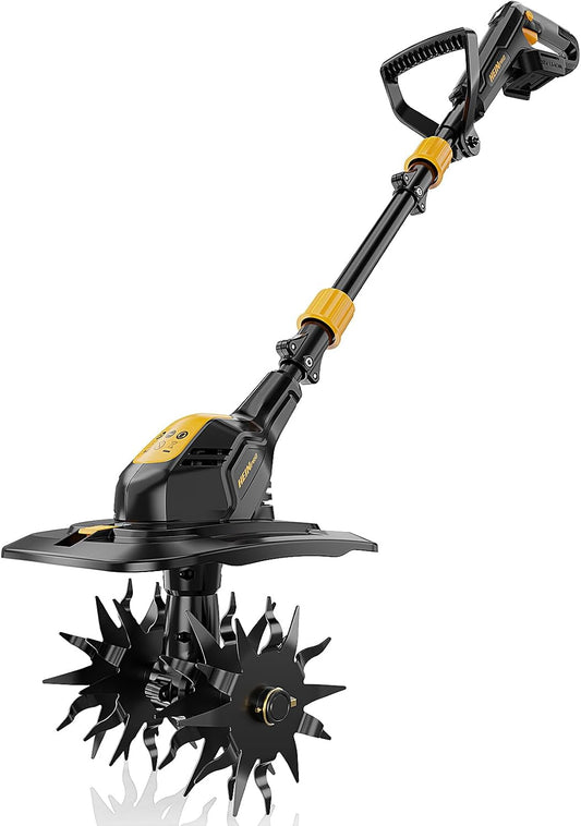 Cordless Tiller Cultivator Compatible with Dewalt 20V MAX Battery