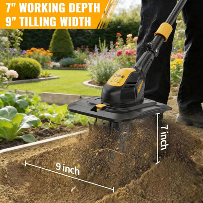 Cordless Tiller Cultivator Compatible with Dewalt 20V MAX Battery