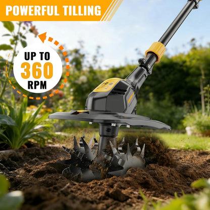 Cordless Tiller Cultivator Compatible with Dewalt 20V MAX Battery