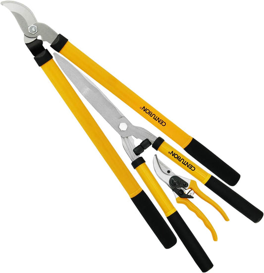 1222 3-Piece Lopper, Hedge Shear & Pruner Combo Set, Heavy Duty Tree, Shrub & Bush Care Kit for Lawn, Garden & Yard, Ideal for Indoor & Outdoor Gardening, Branch Cutting & Plant Trimming