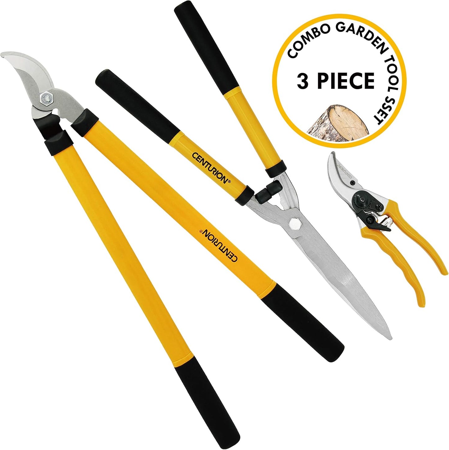1222 3-Piece Lopper, Hedge Shear & Pruner Combo Set, Heavy Duty Tree, Shrub & Bush Care Kit for Lawn, Garden & Yard, Ideal for Indoor & Outdoor Gardening, Branch Cutting & Plant Trimming
