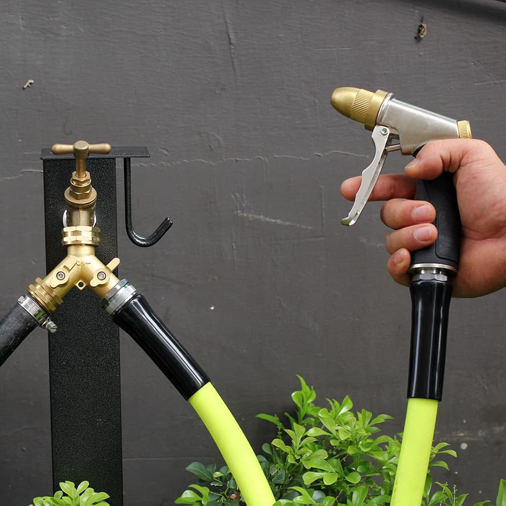 Garden Hose Splitter, 2 Way Connector Heavy Duty Brass,Garden Faucet,Splitter for Outdoor Faucet,Hose y Splitter, Hose Bib Splitter, Adapter with Comfortable Grip Shut Off Valves 1Pcs