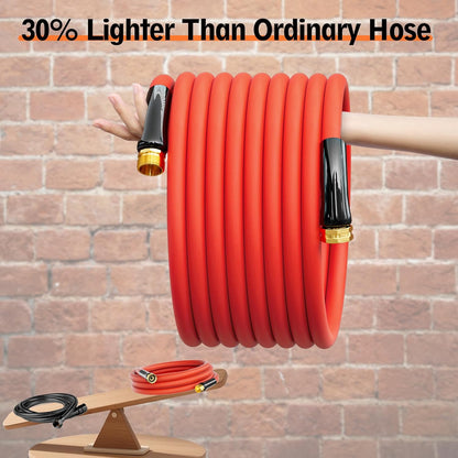 5/8" x 15FT Hot/Cold Rubber Garden Water Hose, -50℉ to 190℉