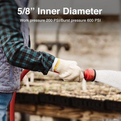 5/8" x 15FT Hot/Cold Rubber Garden Water Hose, -50℉ to 190℉