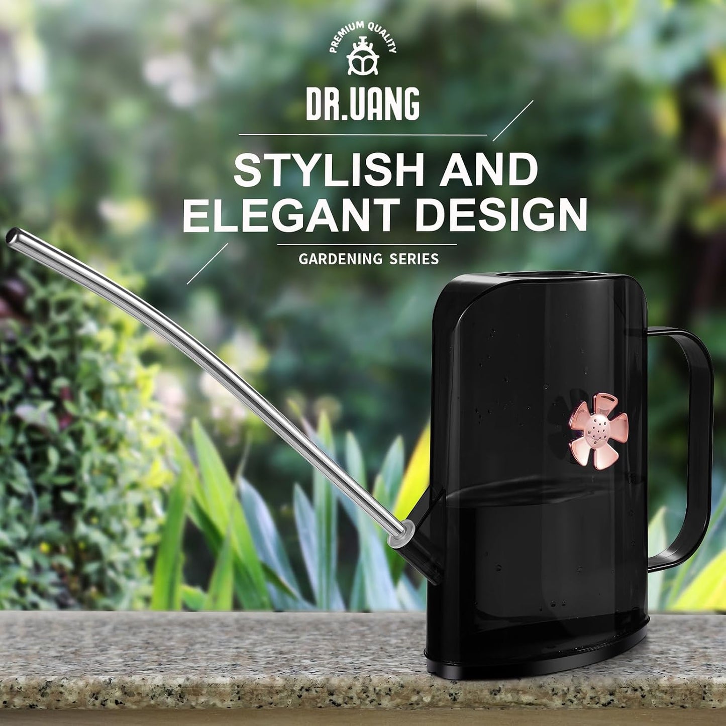 Watering Can Indoor for House Plants Small Watering cans with Long Spout Flower Model Sprinkler Head 1.2L (Green, 1.2L)