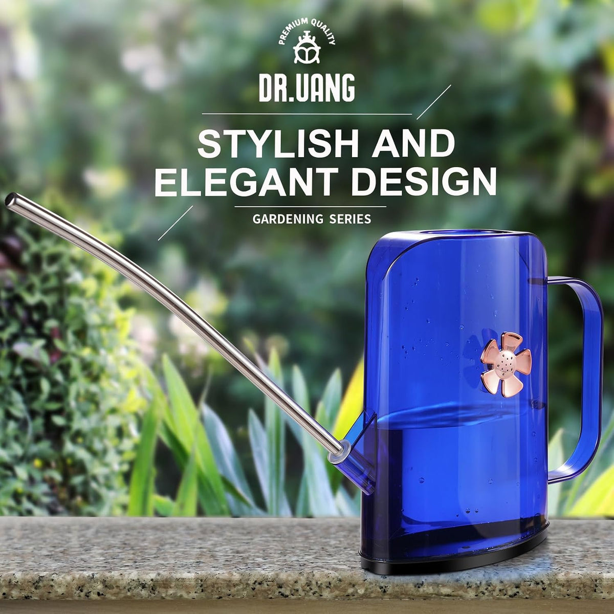 Watering Can Indoor for House Plants Small Watering cans with Long Spout Flower Model Sprinkler Head 1.2L (Green, 1.2L)