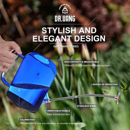 Watering Can Indoor for House Plants Small Watering cans with Long Spout Flower Model Sprinkler Head 1.2L (Green, 1.2L)