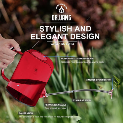 Watering Can Indoor for House Plants Small Watering cans with Long Spout Flower Model Sprinkler Head 1.2L (Green, 1.2L)