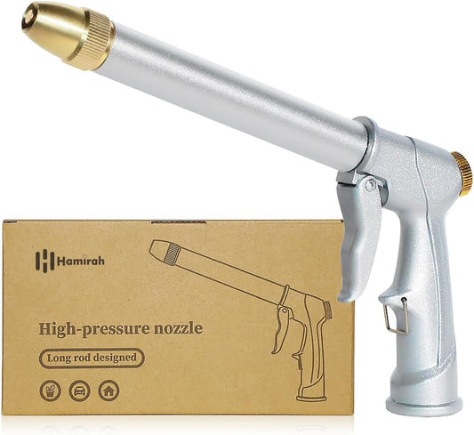 Garden Hose Nozzle with Brass Nozzle,100% Heavy Duty Metal Water Nozzle