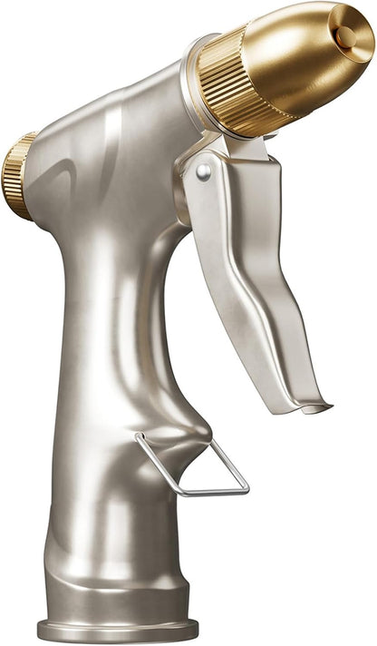 Garden Hose Nozzle with Brass Nozzle,100% Heavy Duty Metal Water Nozzle