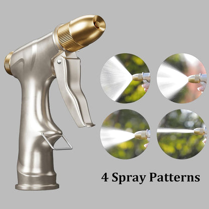 Garden Hose Nozzle with Brass Nozzle,100% Heavy Duty Metal Water Nozzle