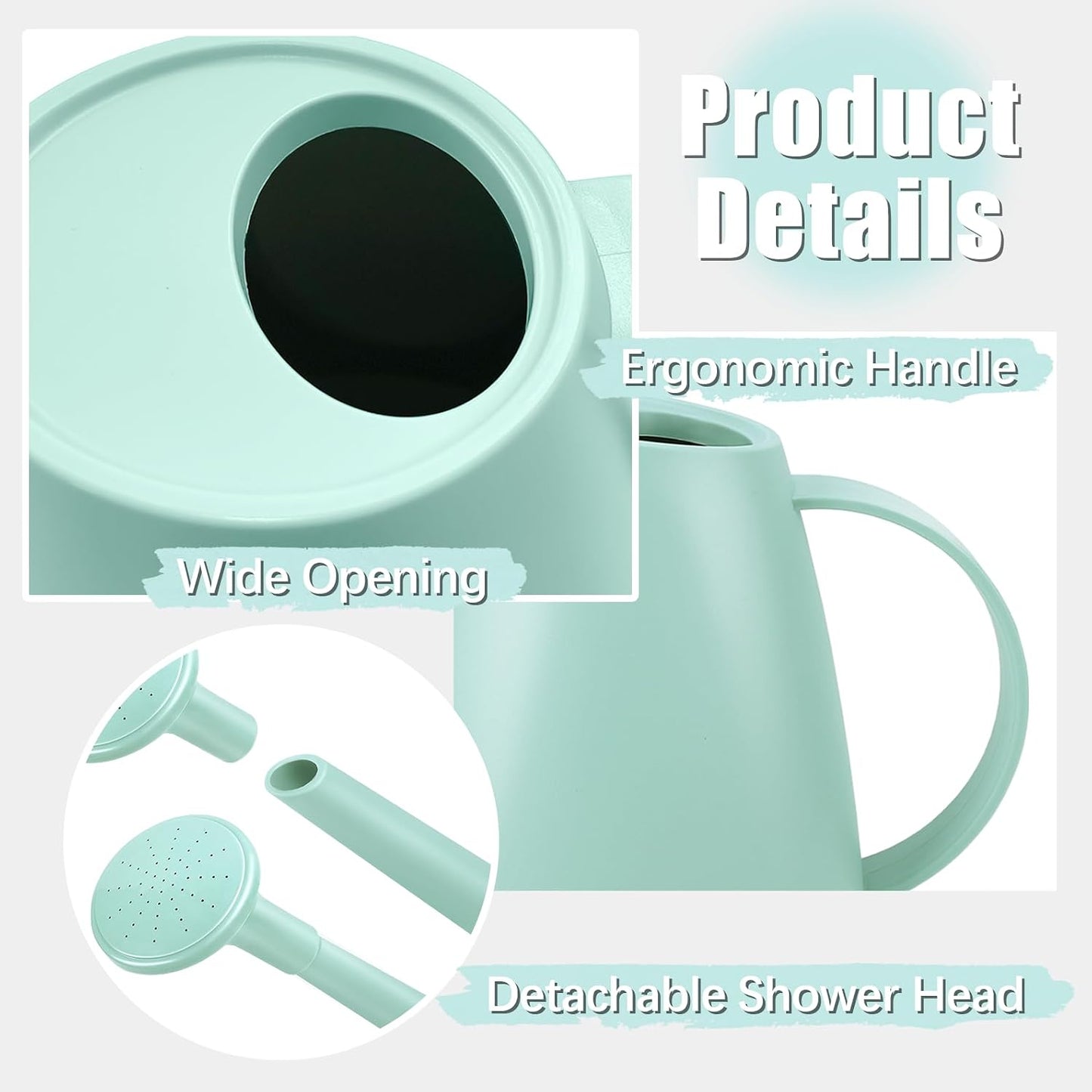 1.8L Watering Can, Small Watering Can for Indoor Plants with Long Spout