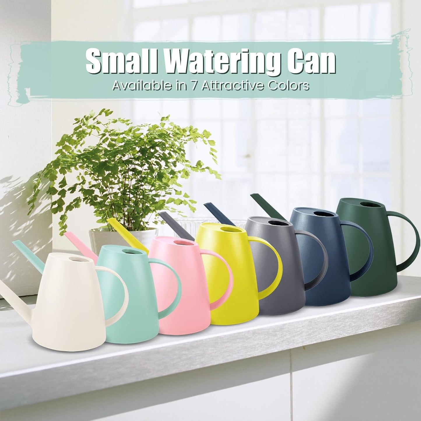 1.8L Watering Can, Small Watering Can for Indoor Plants with Long Spout