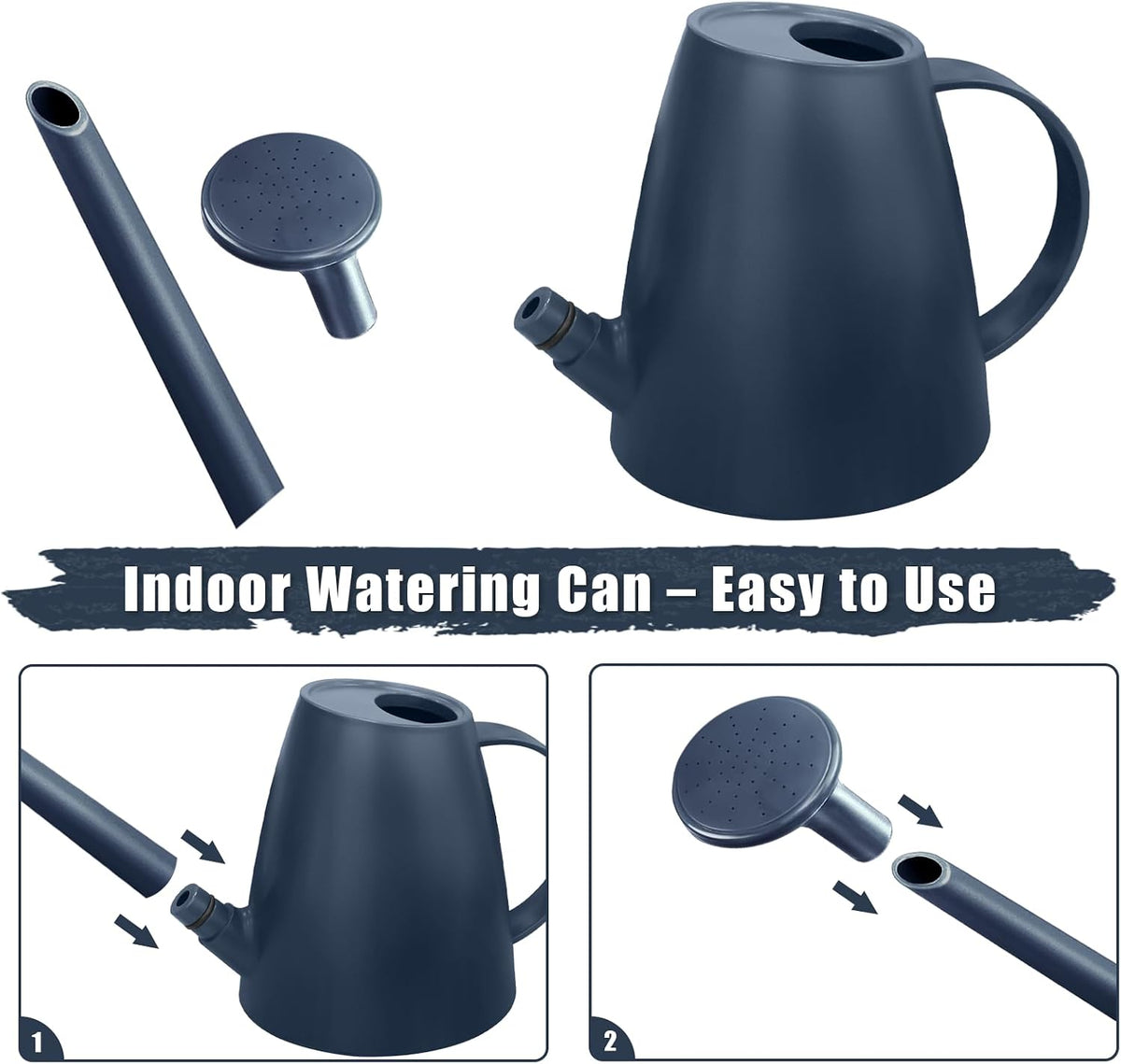 1.8L Watering Can, Small Watering Can for Indoor Plants with Long Spout
