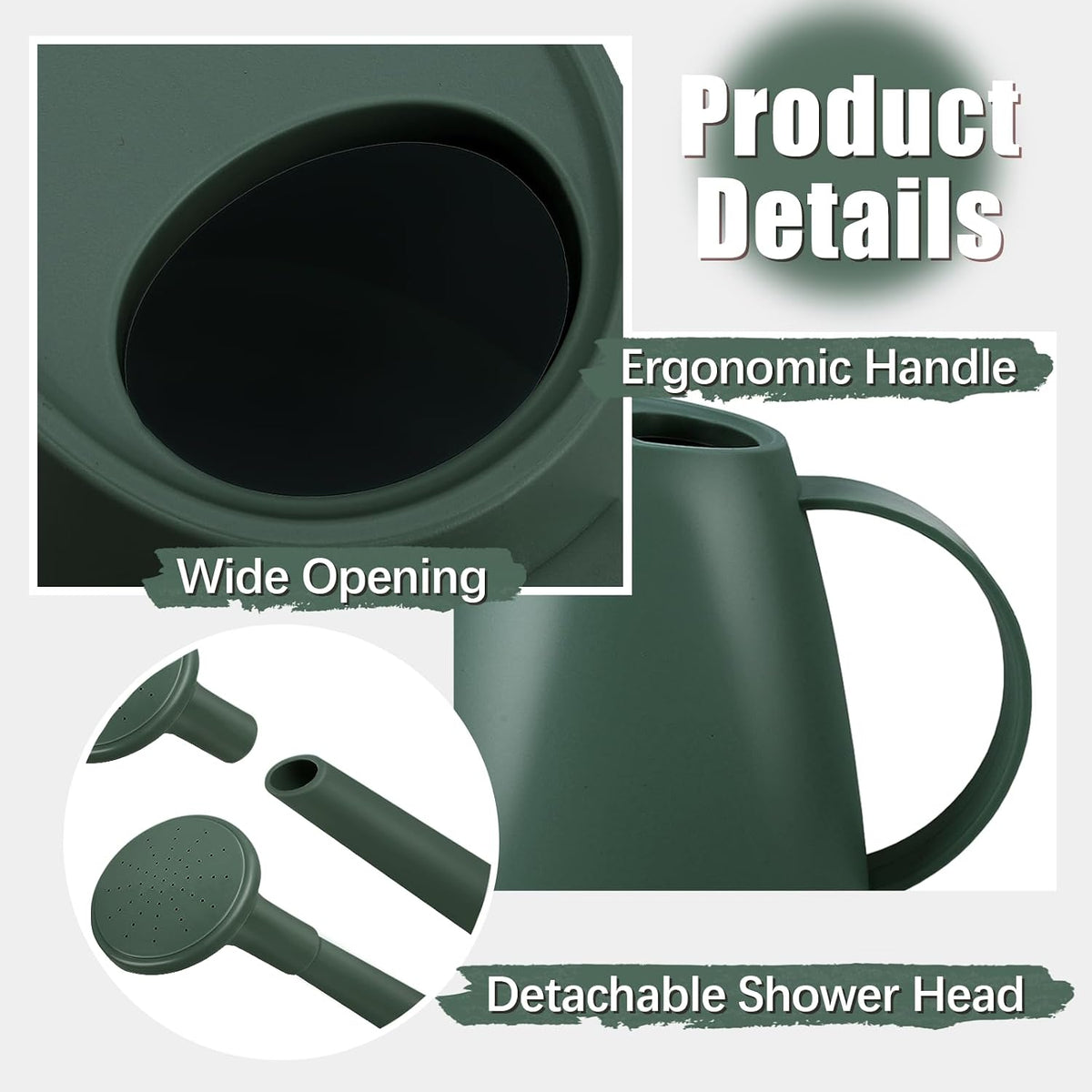 1.8L Watering Can, Small Watering Can for Indoor Plants with Long Spout