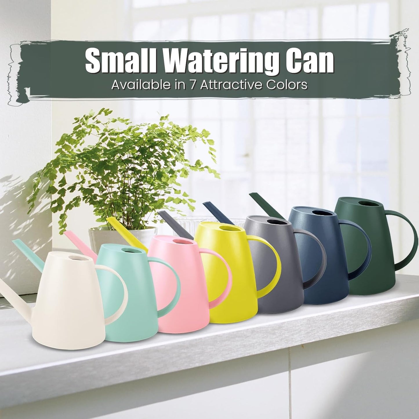 1.8L Watering Can, Small Watering Can for Indoor Plants with Long Spout