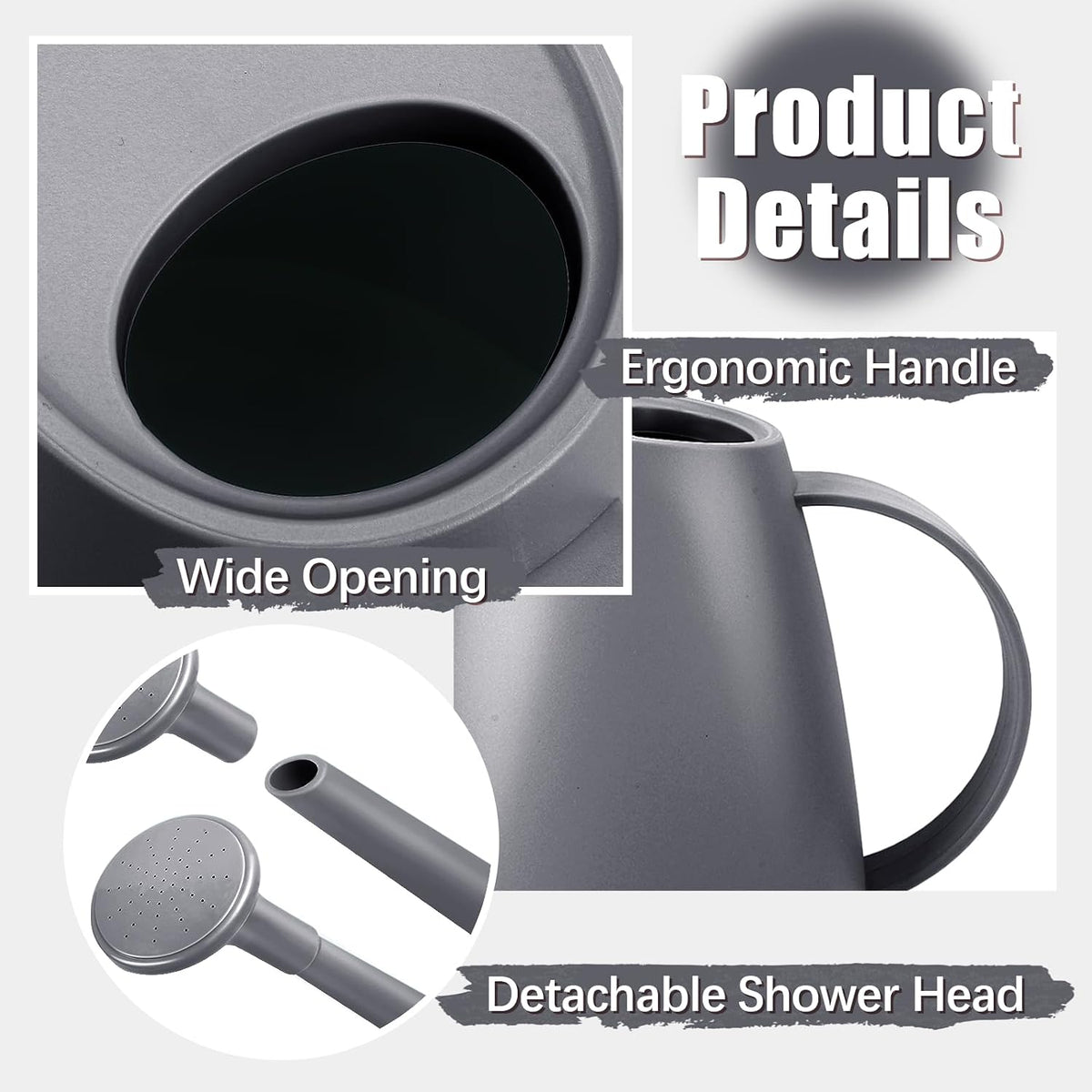 1.8L Watering Can, Small Watering Can for Indoor Plants with Long Spout