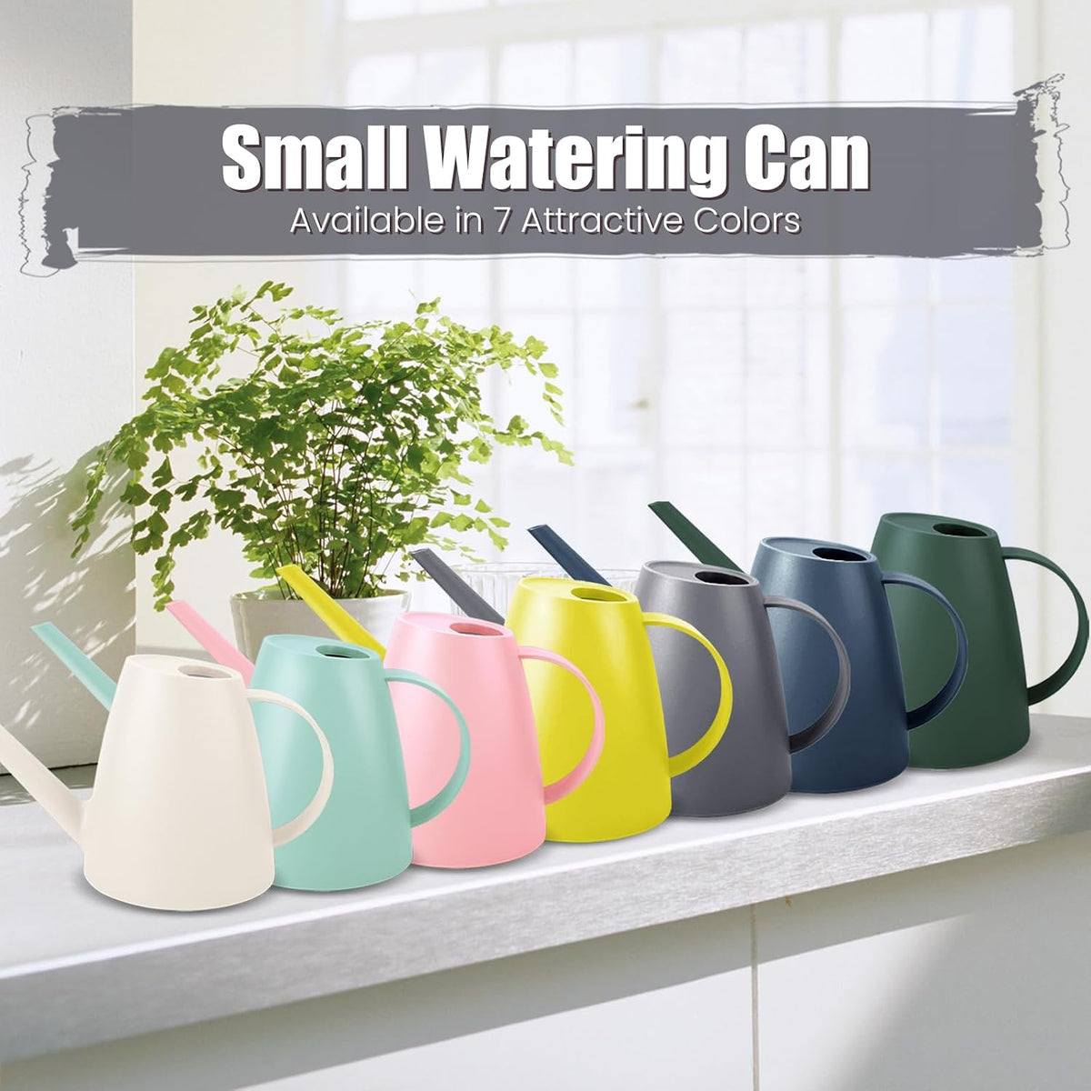 1.8L Watering Can, Small Watering Can for Indoor Plants with Long Spout