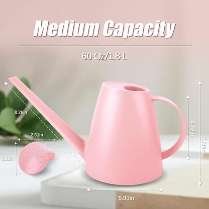 1.8L Watering Can, Small Watering Can for Indoor Plants with Long Spout