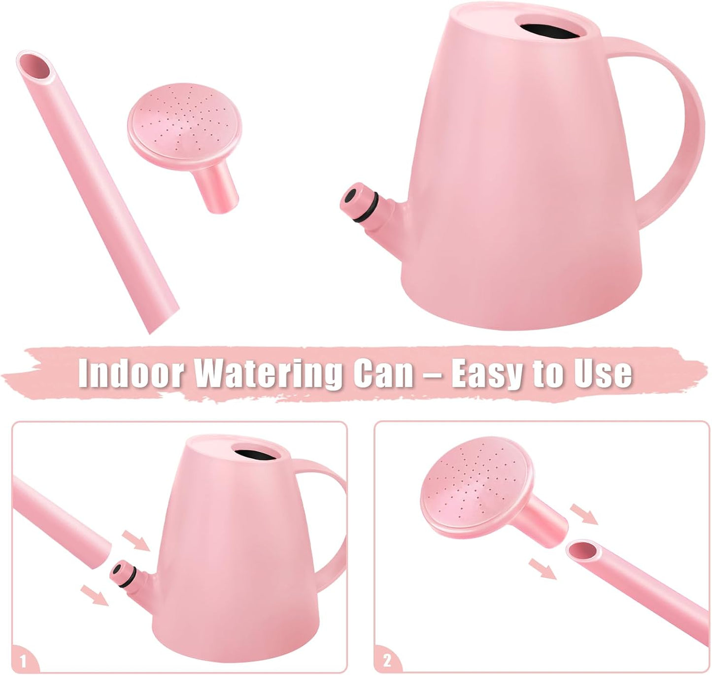 1.8L Watering Can, Small Watering Can for Indoor Plants with Long Spout
