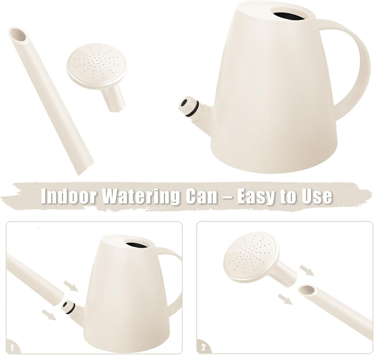 1.8L Watering Can, Small Watering Can for Indoor Plants with Long Spout