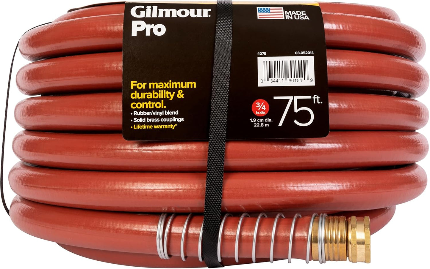 Pro Commercial 3/4" x 75' Heavy Duty Water Hose, Durable and Kink Resistant 75 ft Garden Hose