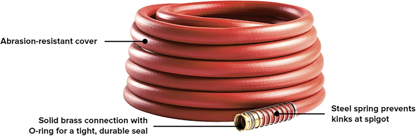 Pro Commercial 3/4" x 75' Heavy Duty Water Hose, Durable and Kink Resistant 75 ft Garden Hose