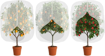 3pcs Fruit Tree Netting with Zipper and Drawstring,2.62 * 3.28 Ft Bird Garden Netting for Garden Protection,Cover for Blueberry Tomato Strawberry and Plants Protection from Insect Squirrels Birds