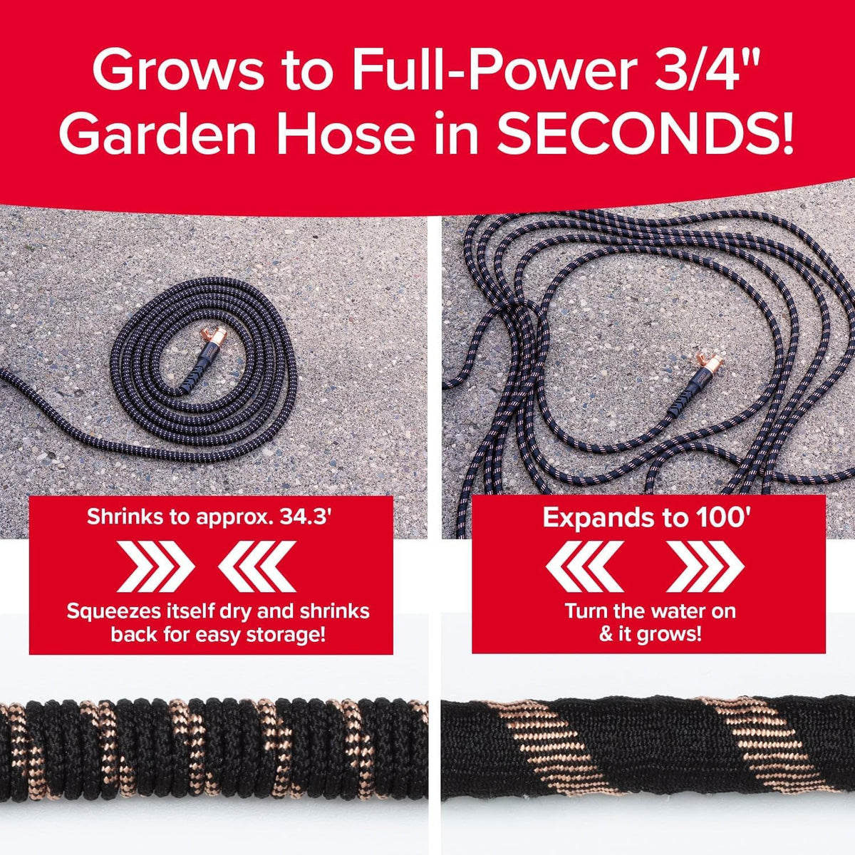 25 FT Copper Bullet Expandable Garden Hose, As Seen on TV