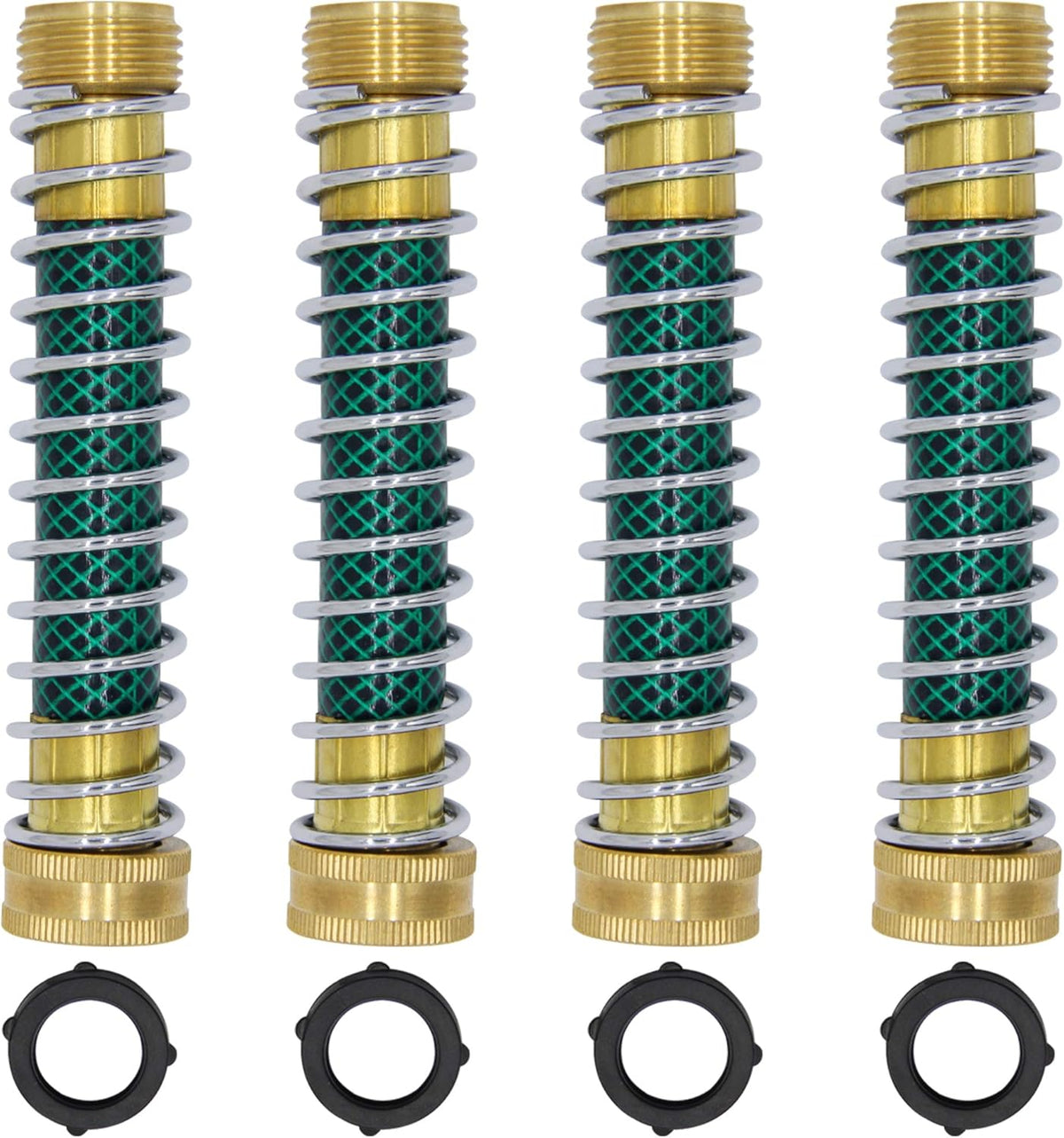Garden Hose Extension Adapter, Hose Kink Protector with Coil Spring, 2 Pack