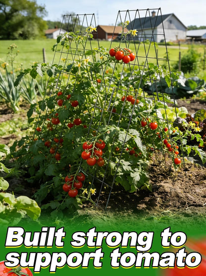 2Sets Cucumber Trellis for Raised Garden Bed - 59" L x15.7'' W 4.5mm Wire Heavy Duty Weather-Resistant Foldable A-Frame Metal Plant Support, for Squash Pole Bean Climbing Plants Vegetables Outdoor
