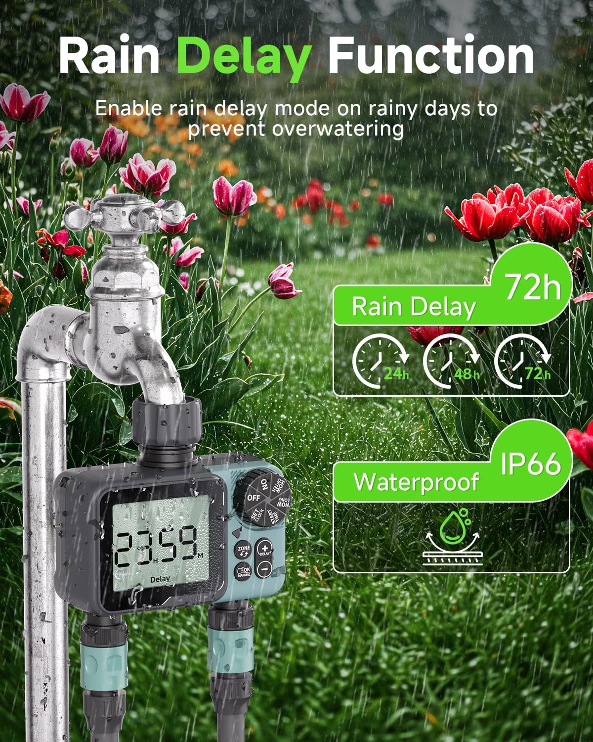 Sprinkler Timer, Programmable Hose Timer for Automatic Watering