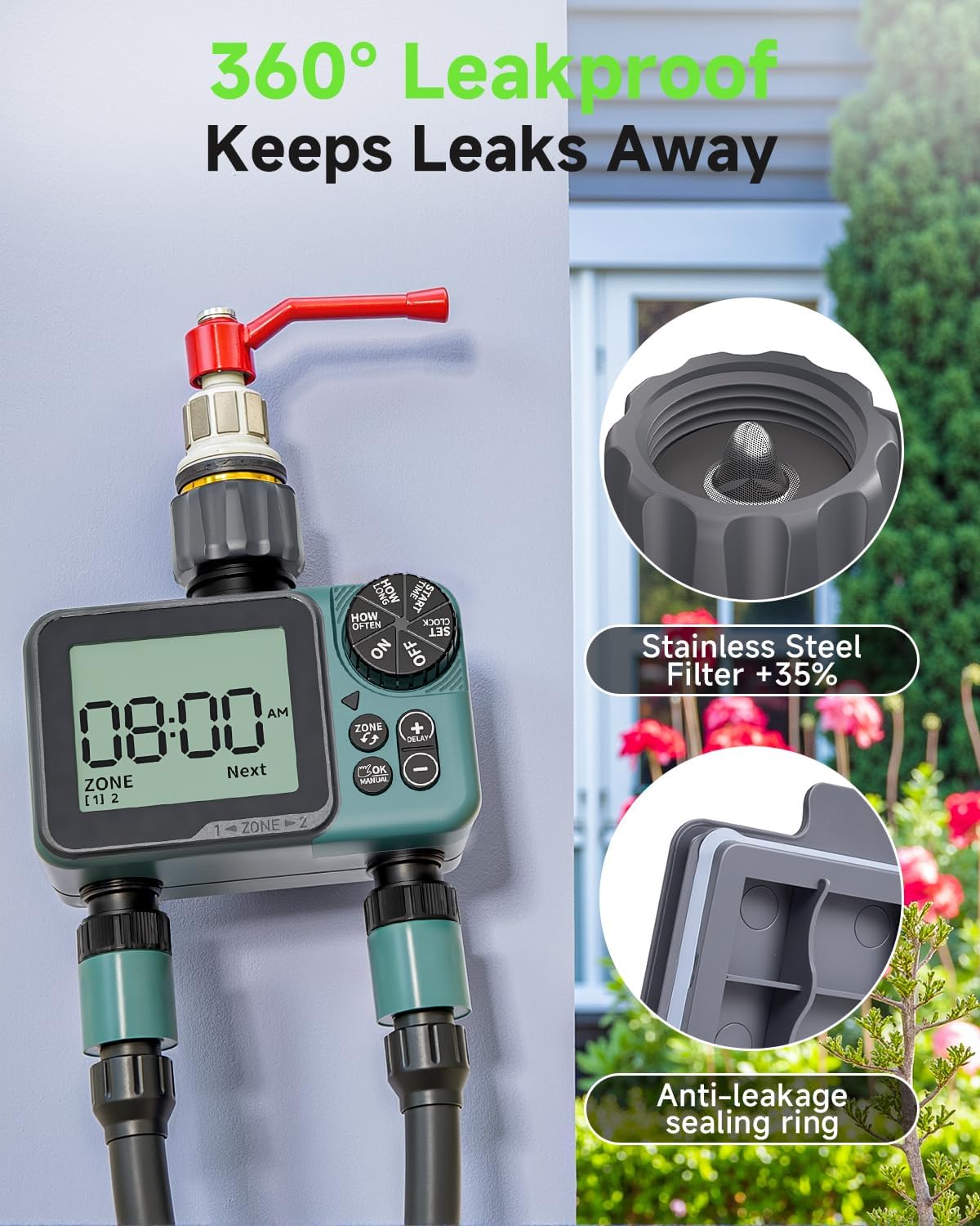 Sprinkler Timer, Programmable Hose Timer for Automatic Watering