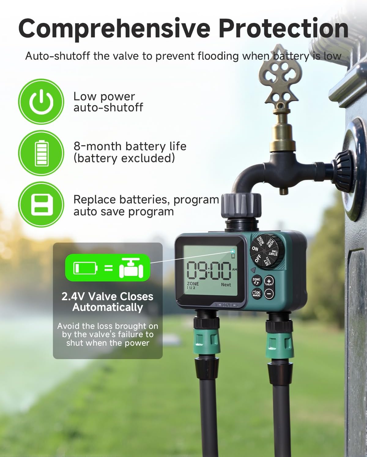 Sprinkler Timer, Programmable Hose Timer for Automatic Watering
